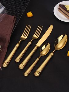 Prix d'usine – Ensemble de 24 couverts de luxe en acier inoxydable doré avec support magnétique, finition poli miroir, idéal pour cadeaux d'affaires et usage domestique - Product Image 2