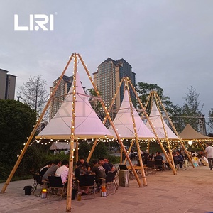 Nouvelle conception de tente pagode de camping en plein air, <span class=keywords><strong>tipi</strong></span>, tente de fête, lanterne en bambou pyramidale - Product Image 4