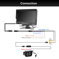 1080P 7 pulgadas AHD TFT LCD espejo retrovisor Monitor cámara de seguridad inversa Kit DE SISTEMA DE Monitor de coche para autobús camión entrenador