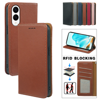 Étui magnétique à rabat pour Samsung S26 S25 S24 S23 FE S26 S25 S23 S22 Plus S26 S25 S24 S23 Ultra avec fente pour carte et blocage RFID