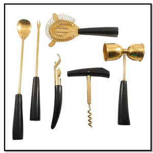 Juego de herramientas de barra personalizado OEM con acabado de metal superior dorado, juego de herramientas de barra con acabado pulido a la venta por exportadores - Product Image 2