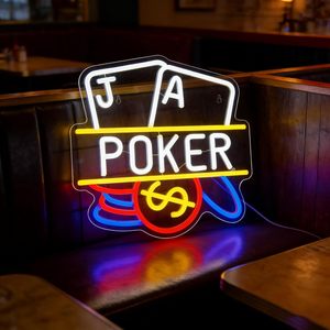 Poker Letreros Neon LED indoor hanging ambient light shop <b>sign</b> wall decoration light entrance indicator light luminous <b>sign</b> - Product Image 6