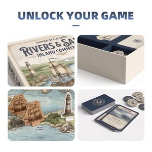 F Deep-Sea Ripple Texture Salt-Spray Protection Clamshell Magnetic Case Side Grip Deep-Sea Nautical Playing Card <b>Board</b> Game - Product Image 3