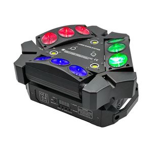 Mini projecteurs <span class=keywords><strong>DMX</strong></span> 512 à 9 têtes RGBW LED + Laser + <span class=keywords><strong>Stroboscope</strong></span> 9x10W pour KTV, Club, Mariage, Salle de Danse - Product Image 2