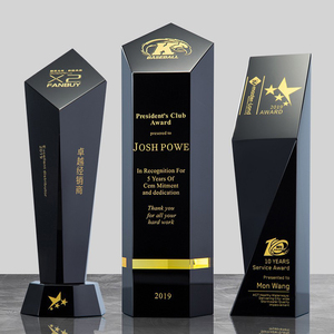 Trofeo in Cristallo Nero Premium Personalizzato, Medaglia in Metallo Creativa per Premiazione Dipendente dell'Anno e Riconoscimento per Risultati <span class=keywords><strong>di</strong></span> Squadra - Product Image 4