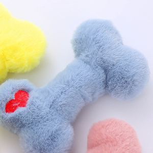 ของเล่นสุนัขตุ๊กตาสไตล์การ์ตูนสุดฮิต รูปทรงกระดูก ทนทานต่อการกัด ซักล้างได้ มีเสียงสนุก ไม่ทำให้เมื่อยล้าสำหรับสัตว์เลี้ยง - Product Image 2