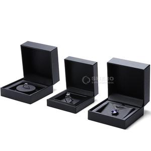 Luxury <b>Black</b> Pu Jewelry <b>Box</b> Premium Portable Storage Organizer for Diamond Ring Earring Pendant - Product Image 3