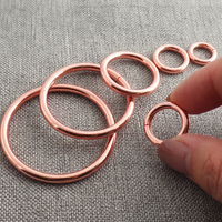 Anneau en métal rose doré pour colliers d'animaux, sangles de sacs et accessoires de maroquinerie