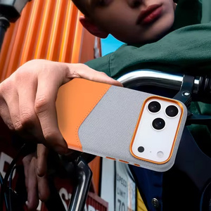 Ốp điện thoại da <span class=keywords><strong>PU</strong></span> phối vải lanh dành cho <span class=keywords><strong>iPhone</strong></span> 17Air 15 12 13 14 16ProMax có khe đựng thẻ, nắp từ tính - Product Image 6