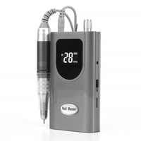 Perceuse à ongles portable sans fil E-File en acier inoxydable rechargeable 35000RPM 24W pour façonner les ongles