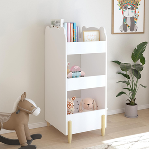 Bibliothèque en bois en forme d'ours avec rangement à 3 niveaux, organisateur de livres et jouets, étagère avec <span class=keywords><strong>tableau</strong></span> noir latéral pour salle de jeux ou chambre à coucher - Product Image 5