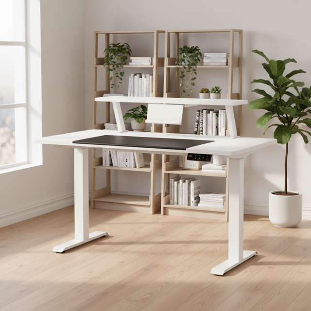 Modern Office Electric Height Adjustable Standing Desk Home Computer Study Lifting Workstation Work Ergonomic Sit-Stand Table