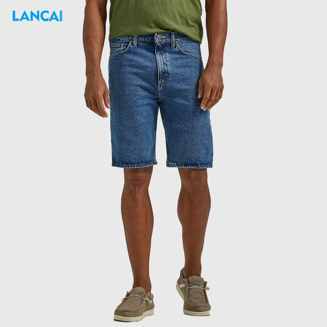 Wholesale Straight Casual Twill Weave Light Blue Short Jean Fashion Men Jeans Slim Fit Men