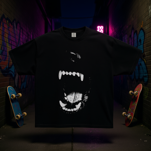 T-shirt Oversize con Grafica 'Dog Bite' per Bambini, Manica Corta, Girocollo, 100% Cotone Jersey, Stile Streetwear - Product Image 2