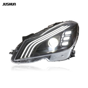Conjunto de Faros Delanteros para Mercedes-Benz Clase C W204, Estilo Maybach, Lente LED de Tres Barras, 12V - Product Image 3