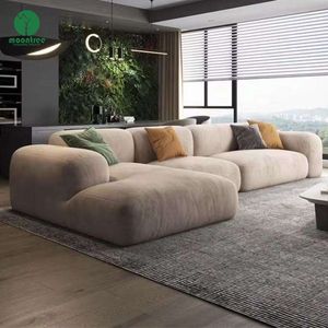 Bộ ghế sofa phòng khách hình chữ <span class=keywords><strong>L</strong></span> cao cấp phong cách Bắc Âu Moontree, chất liệu nhung, 3 chỗ ngồi, kiểu ghép nối đa năng - Product Image 1