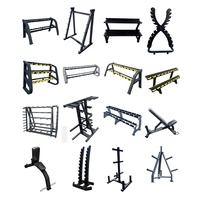 Support Commercial pour Haltères à 3 Niveaux, Organisateur de Rangement pour Équipement de Musculation, Ensemble d'Haltères avec Support pour Entraînement de Force