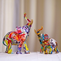 Nouvel objet décoratif en résine d'éléphant artisanal en céramique - Pièce de décoration créative et tendance pour la maison LQ LQ-4001 pour le Ramadan