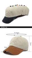 Gorra de Béisbol Unisex Personalizada OEM con Logotipo Bordado, Color Sólido, Imagen Común, Visera Ligera de Pana, Protección Solar para Exteriores