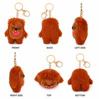 Porte-clés en peluche mignon et écologique – Breloque animale en peluche douce, mini pendentif moelleux visage endormi pour sac à dos, sac à main, clés