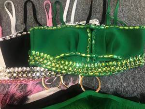 Nuova moda per il <span class=keywords><strong>vestito</strong></span> <span class=keywords><strong>da</strong></span> fasciatura Sexy Design a spezia con anello in metallo senza schienale cucito solido Mix materiale digitale naturale estate - Product Image 6