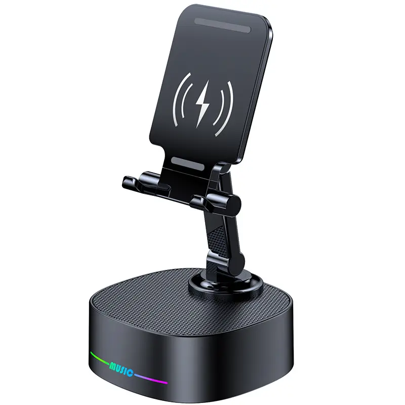 3 in 1 wireless speaker 8w wireless phone charger speaker with phone stand holder
