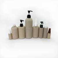 Emballage de cosmétiques de lavage biodégradable pompe en bambou bouteille de paille de blé 300ml 500ml
