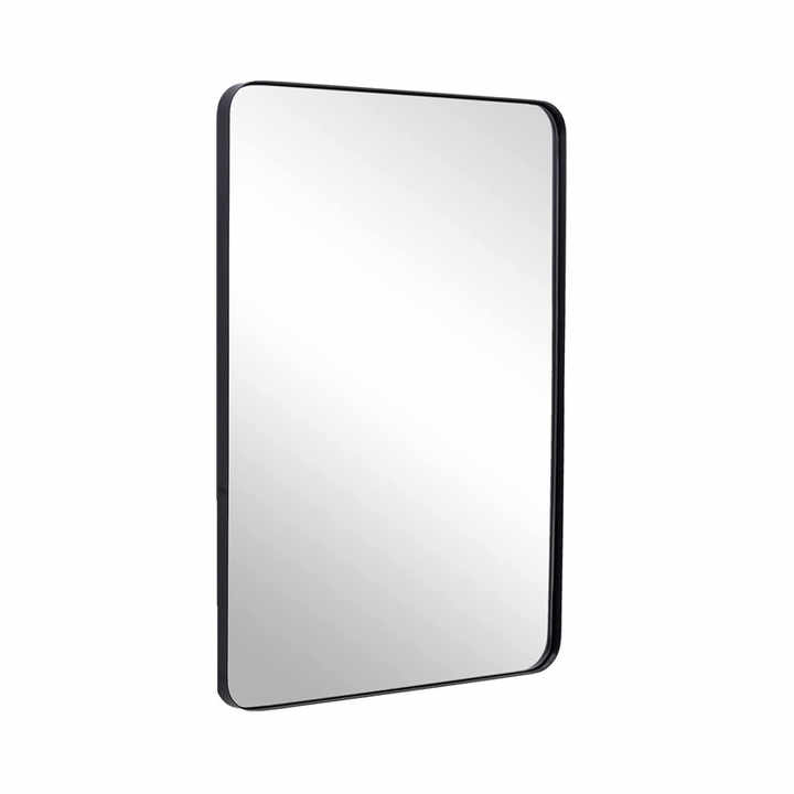 黑色水平和垂直24x36英寸镜子浴室矩形金属框架镜子
