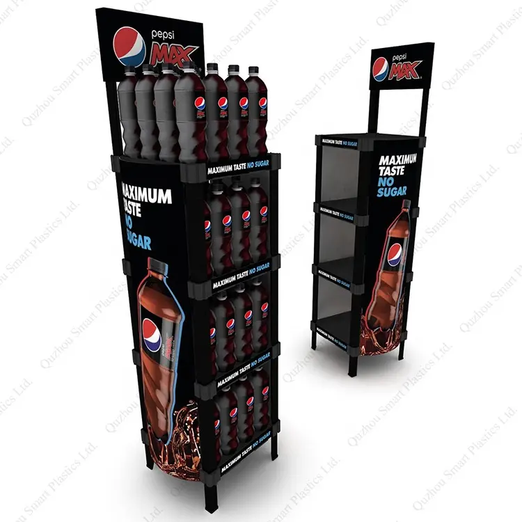 Soporte de exhibición de bebidas no congelados Pepsi Cola, logotipo personalizado y Color Red Bull Energy