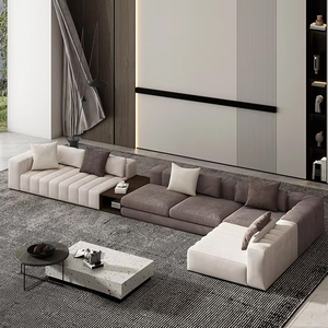 Set di Divani Minimalisti Moderni di Lusso Italiani per Soggiorno, Divano ad Angolo di Design di Alta Gamma in Velluto Personalizzabile - Product Image 2