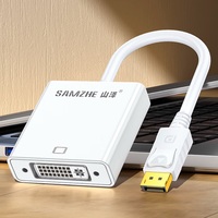 Convertidor SAMZHE DP a DVI Hembra, Adaptador DisplayPort a DVI con Conductor de Cobre, 1080P/60Hz para Conectar Pantallas, Televisores y Proyectores