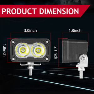 3 inch LED off road Đèn lái xe 40 Wát tại chỗ nhỏ Pods mương bội thu ánh sáng <span class=keywords><strong>2</strong></span> gói cho xe tải UTV ATV SUV surron TOYOTA - Product Image 2