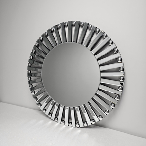 Vanity phòng khách phòng ngủ sang trọng trang trí nội thất vòng tròn lớn bạc lấp lánh kim cương tường treo sàn nghiêng gương Miroir espejo - Product Image 2