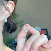 Orecchini a Goccia Eleganti in Oro Bianco 18K con Diamanti Coltivati in Laboratorio, Gioielli Raffinati per Donne, Set di Orecchini in Oro