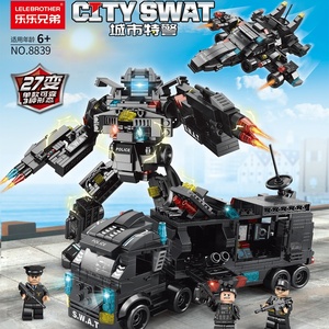 LELE BROTHER <span class=keywords><strong>City</strong></span> Swat Police Bloques de Construcción, Juguete de Ensamblaje, Robot Deformable, Juguete DIY, Empaquetado en Bolsa - Product Image 3