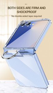 Étui de téléphone pliable avec support d'anneau transparent pour Samsung Galaxy Z Flip 6 5, coque arrière de protection antichoc pour Z Flip 3 - Product Image 5