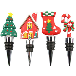 Christmas Santa Claus Wine Stopper Metal Bottle Seal With Cap For Champagne Glass Decorative Holiday Gift Set - Product Image 5