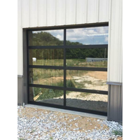 Nouvelles portes de garage en polycarbonate noir, aluminium moderne, vue panoramique, transparentes, en plexiglas, portes de garage en verre