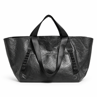 Sac fourre-tout en papier Dupont grande capacité, léger, noir, pour voyages, shopping, sport, avec poignées renforcées