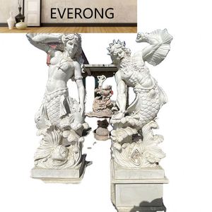 Escultura de Jardín de Tritón y <span class=keywords><strong>Nereida</strong></span>, Estatuas de Piedra de Mármol de Gran Tamaño para Interiores, Diseño Moderno, en Venta - Product Image 1