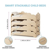 Cama de suelo para niños pequeños con forma de nube, apilable, estilo Montessori, con asa festoneada y recortes, para siesta, guardería, sala de juegos, para dormir