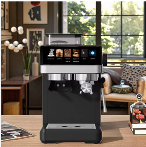เครื่องชงกาแฟเอสเพรสโซ่กึ่งอัตโนมัติแบบดิจิตอลอัจฉริยะ พร้อมโถใส่นมแบบดิจิตอล หม้อต้มคู่ เมนูสีสันสดใส ความจุ 40 ออนซ์ แรงดัน 20 บาร์ พร้อมเครื่องบดในตัว - Product Image 4