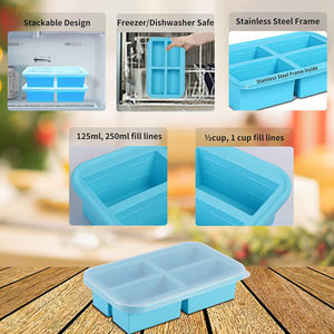 Cube de glace en silicone multifonctionnel, portable et durable, de qualité alimentaire, avec 3/4 de cavités, pour contenants de - Product Image 4