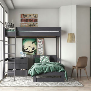 Cadre <span class=keywords><strong>de</strong></span> <span class=keywords><strong>lit</strong></span> <span class=keywords><strong>superposé</strong></span> double OEM/ODM <span class=keywords><strong>Lit</strong></span> simple en forme <span class=keywords><strong>de</strong></span> L <span class=keywords><strong>Lit</strong></span> en bois massif <span class=keywords><strong>avec</strong></span> commode-Gris - Product Image 1