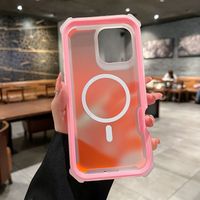 Coque de téléphone magnétique sans fil de luxe avec effet laser dégradé Aurora pour iPhone 17 Air 16 Pro Max 15 14 Plus 13, protection antichoc