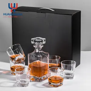 Premium Custom Engraved Personalized Glass Whiskey Decanter Set With Whisky Glasses In Luxury Gift Box For Wedding Anniversary