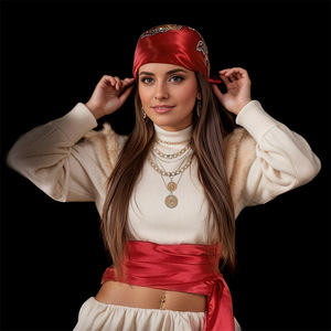 <span class=keywords><strong>Accessori</strong></span> per Costume da <span class=keywords><strong>Pirata</strong></span> per Festa di Halloween: Set con Foulard, Cintura, Collana e Braccialetto - Product Image 3