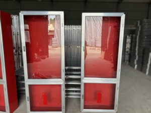 Boîte à hydrant d'incendie 65cm x 24cm x 80cm en acier au carbone, équipement de lutte contre l'incendie durable, armoire rouge de rangement - Product Image 6