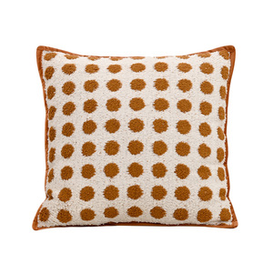 Fodera di lusso arancione linea geometrica irregolare cuscino con decorazione flangia, morbido e confortevole, velluto posteriore della federa - Product Image 5