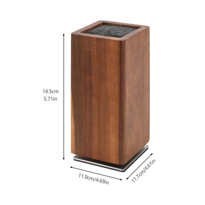 Bloc à couteaux rotatif en bois avec bande PP, organisateur de rangement durable en bois massif pour couteaux de cuisine, écologique pour la maison et la cuisine - Product Image 4